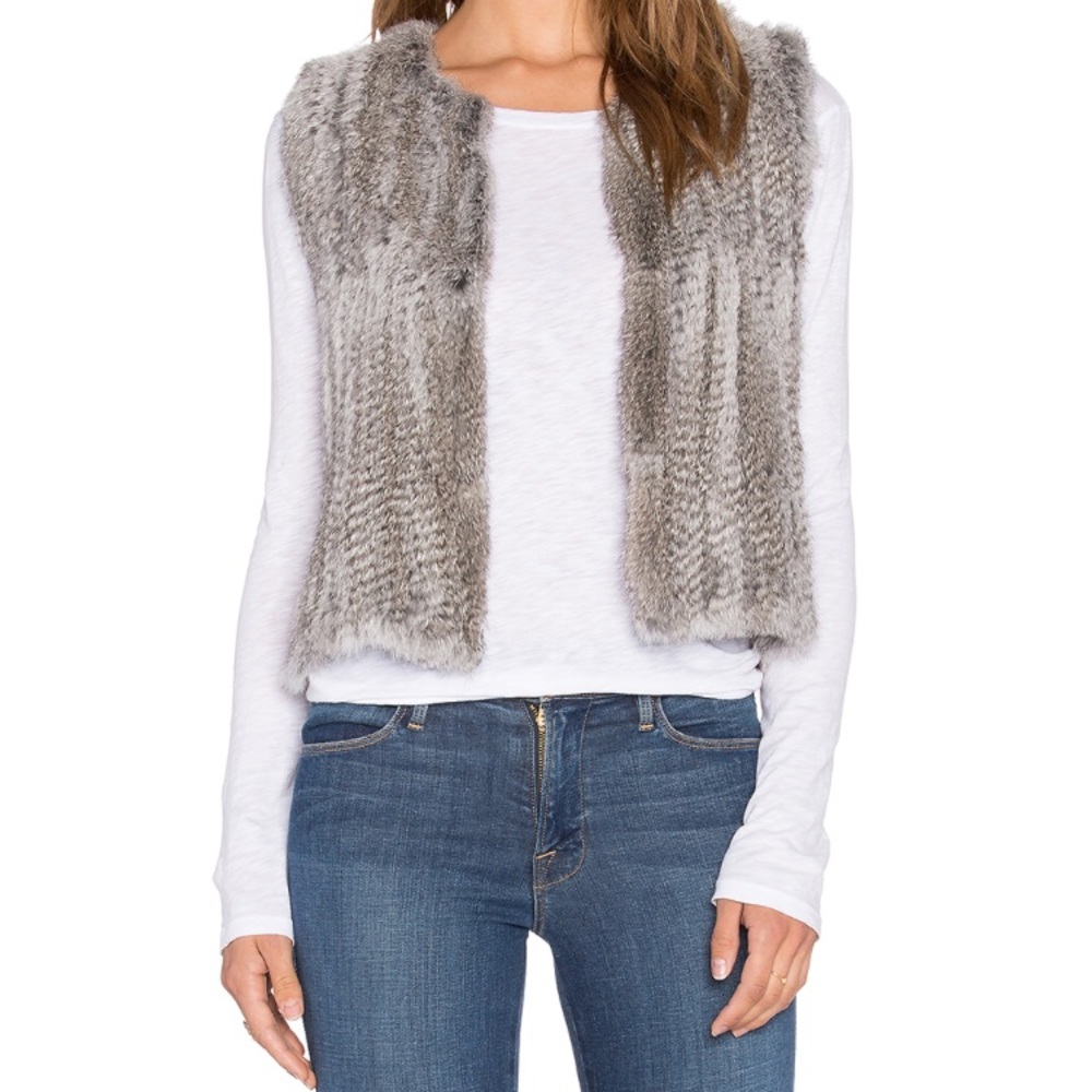 100% real fur crop vest